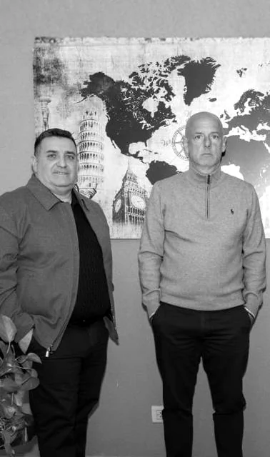 Alejandro Gallo y Pablo Brugnone en el estudio de Villa Urquiza
